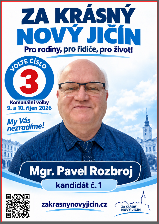 Volební plakát – Mgr. Pavel Rozbroj, kandidát č. 1
